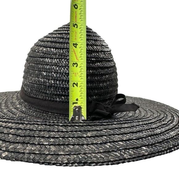 Vintage Betmar Black Italian Straw Brim Hat O/S - Picture 5 of 7